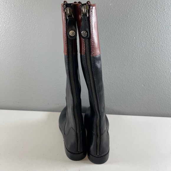 Isaac Mizrahi Live Women's 7 Black and Brown Back Zip‎ Riding Boots - Picture 6 of 16